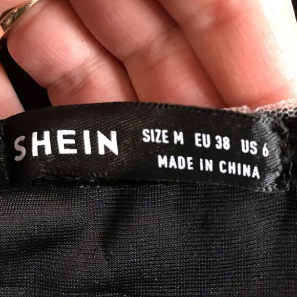 Shein Romantic Gothic Lace Trim and Pearls Velvet Long Sleeve Top Black Sz M (6) - Picture 10 of 14